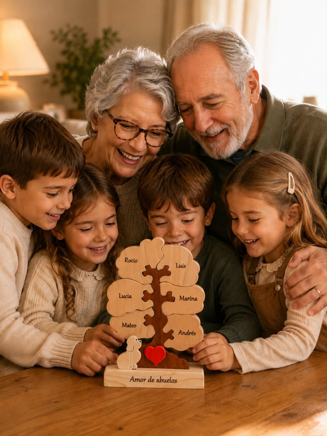 Árbol genealógico de 6 ramas hecho a mano